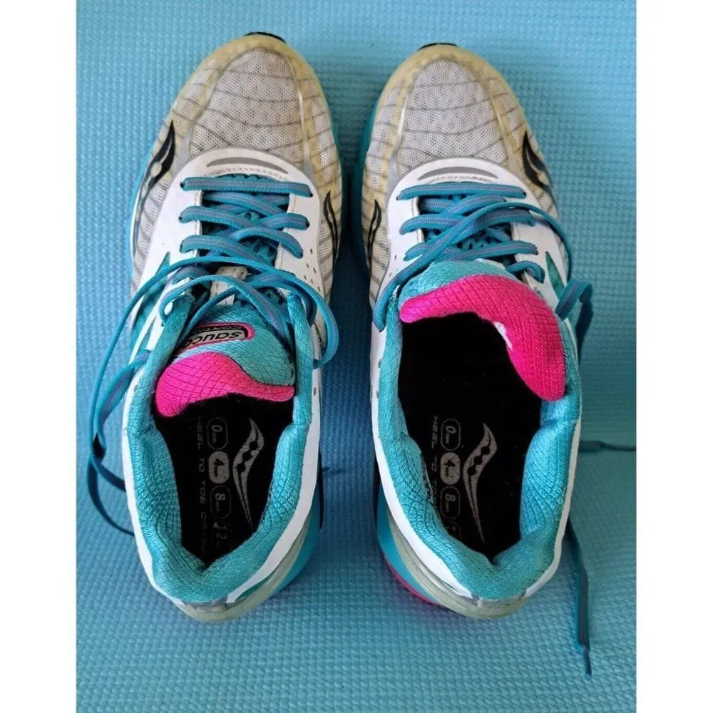 Saucony Cortana 3 Running Shoes White Blue‎ Pink Women’s Size 7.5